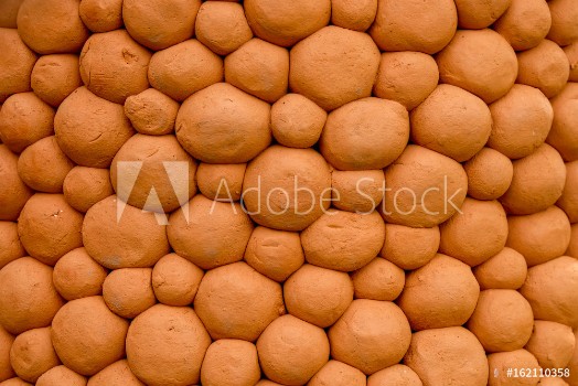 Picture of Clay ceramic background fragment with pattern and crack